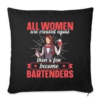 Just A Few Become Bartenders Funny Bartender - Sofa pillowcase 17,3'' x 17,3'' (45 x 45 cm) - black - Front