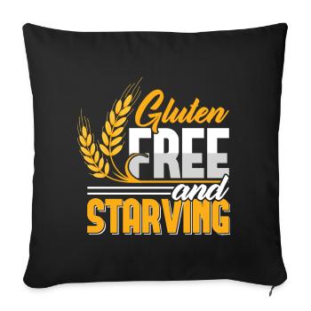 Drôle sans gluten et affamé - Housse de coussin décorative 45 x 45 cm - noir - Devant