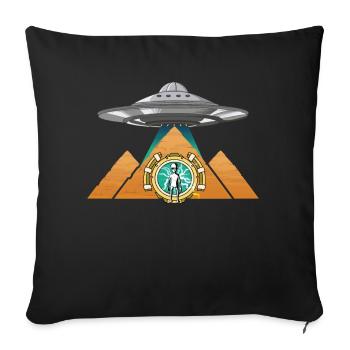 Ancienne pyramide égyptienne d’astronaute pour anthropologue - Housse de coussin décorative 45 x 45 cm - noir - Devant