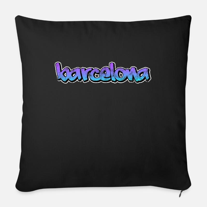 Barcelone - Housse de coussin décorative 45 x 45 cm - noir