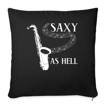 Saxophon Musik Jazz Saxophonist - Sofakissenbezug 45 x 45 cm - Schwarz - Vorne