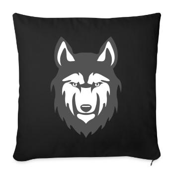Loup Nature Randonnée Montagnes Loups de forêt - Housse de coussin décorative 45 x 45 cm - noir - Devant