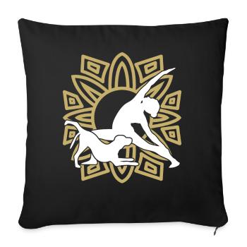 Chien Yoga Chien Méditation Yoga Exercice - Housse de coussin décorative 45 x 45 cm - noir - Devant