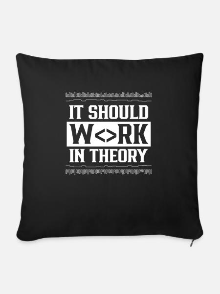 In Der Theorie Sollte Es Funktionieren Code Coding - Sofakissenbezug 45 x 45 cm - Schwarz