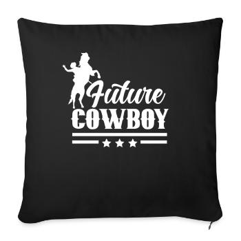 Future Cowboy Cute Cowboys Dictons Texas - Housse de coussin décorative 45 x 45 cm - noir - Devant