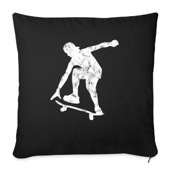 Skater - Sofa pillowcase 17,3'' x 17,3'' (45 x 45 cm) - black - Front