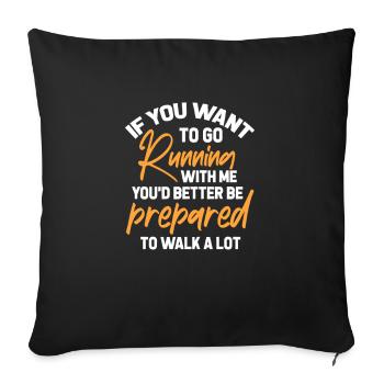 Courir - Housse de coussin décorative 45 x 45 cm - noir - Devant