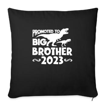 Schwangerschaft Grosser Bruder Schwanger Geschenk - Sofakissenbezug 45 x 45 cm - Schwarz - Vorne