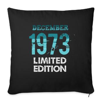 December 1973 Limited Edition - Sofa pillowcase 17,3'' x 17,3'' (45 x 45 cm) - black - Front