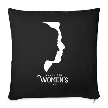 Two Faces International Women's Day 8th - Sofa pillowcase 17,3'' x 17,3'' (45 x 45 cm) - black - Front