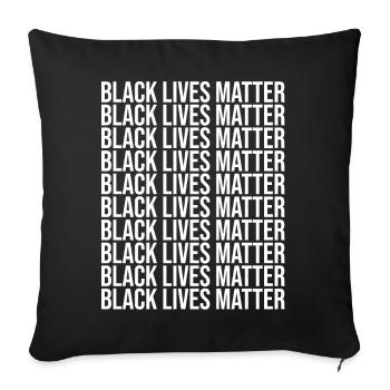 Black Lives Matter, soutenu - Housse de coussin décorative 45 x 45 cm - noir - Devant
