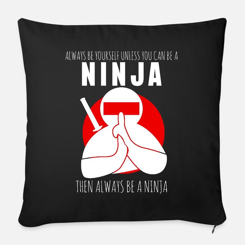 Ninja Saying Ninjas with Ninja Sword - Sofa pillowcase 17,3'' x 17,3'' (45 x 45 cm) - black