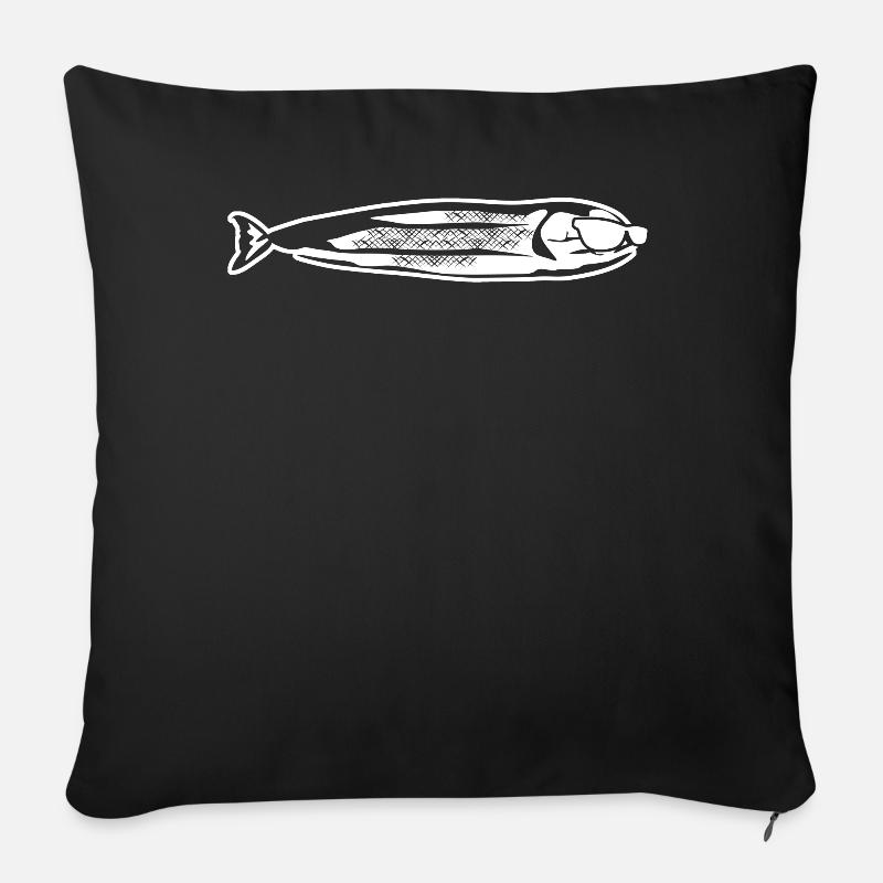 Sardine mit Sonnenbrille Hering - Sofakissenbezug 45 x 45 cm - Schwarz