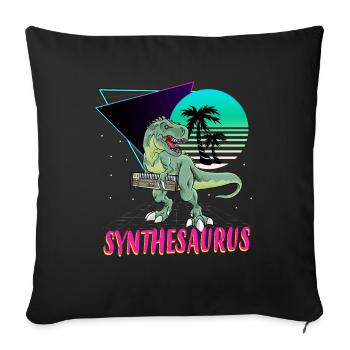 Synthétiseur électronique T-Rex Synthesaurus - Housse de coussin décorative 45 x 45 cm - noir - Devant