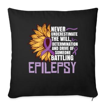 Epilepsy Warrior Women Awareness Month - Sofa pillowcase 17,3'' x 17,3'' (45 x 45 cm) - black - Front