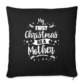 My first Christmas as a mother pregnant - Sofa pillowcase 17,3'' x 17,3'' (45 x 45 cm) - black - Front