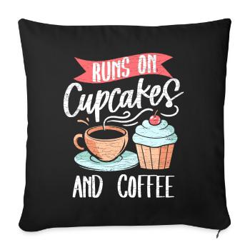 Cupcakes Geschenkidee - Sofakissenbezug 45 x 45 cm - Schwarz - Vorne