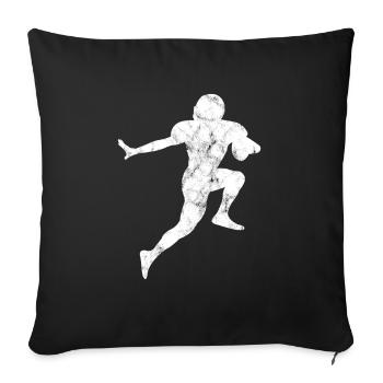 Football américain - Housse de coussin décorative 45 x 45 cm - noir - Devant