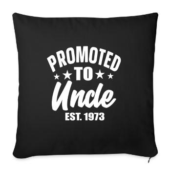 Promoted To Uncle est 1973 - Sofa pillowcase 17,3'' x 17,3'' (45 x 45 cm) - black - Front