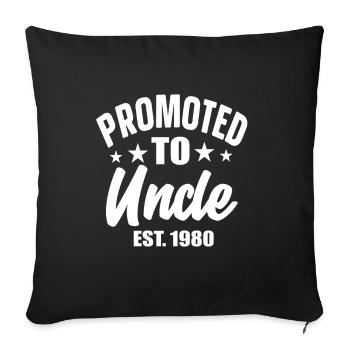 Promoted To Uncle est 1980 - Sofa pillowcase 17,3'' x 17,3'' (45 x 45 cm) - black - Front