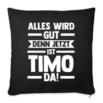 Timo - Sofakissenbezug 45 x 45 cm - Schwarz - Vorne