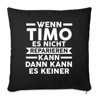 Timo - Sofakissenbezug 45 x 45 cm - Schwarz - Vorne