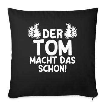Tom - Sofakissenbezug 45 x 45 cm - Schwarz - Vorne