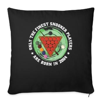 Joueur de snooker Snooker né en 2004 Anniversaire - Housse de coussin décorative 45 x 45 cm - noir - Devant