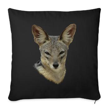 Chacal - Chien sauvage - Chien - Faune sauvage en Afrique - Housse de coussin décorative 45 x 45 cm - noir - Devant