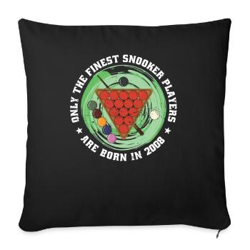Joueur de snooker Snooker né 2008 anniversaire - Housse de coussin décorative 45 x 45 cm - noir - Devant