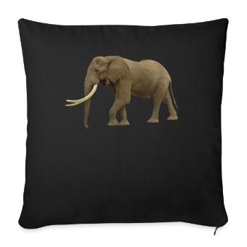 Elefant - Elefanten - Wildtiere in Afrika - Eli - Sofakissenbezug 45 x 45 cm - Schwarz - Vorne