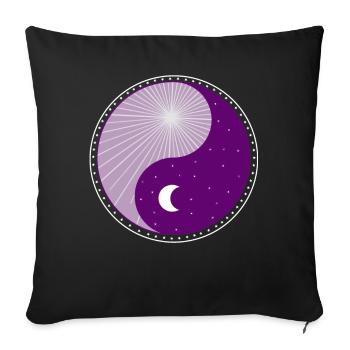 Yin Yang - Day Night - Graphics - Sun - Moon - Sofa pillowcase 17,3'' x 17,3'' (45 x 45 cm) - black - Front