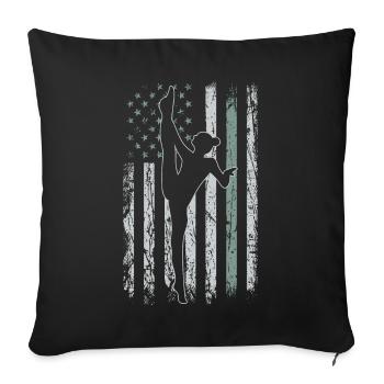 Acrobatics Retro USA Flag Gymnastics 4th of July - Sofa pillowcase 17,3'' x 17,3'' (45 x 45 cm) - black - Front