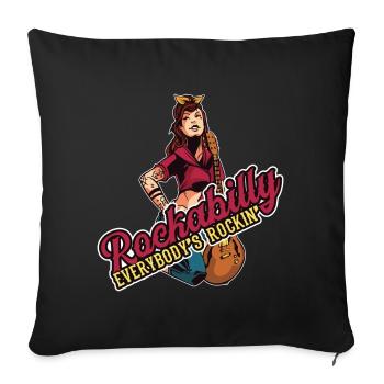 Rockabilly Rocknroll Music Rock Hardrock - Sofa pillowcase 17,3'' x 17,3'' (45 x 45 cm) - black - Front
