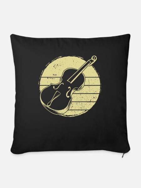 Cello Cellospieler Cellist - Sofakissenbezug 45 x 45 cm - Schwarz
