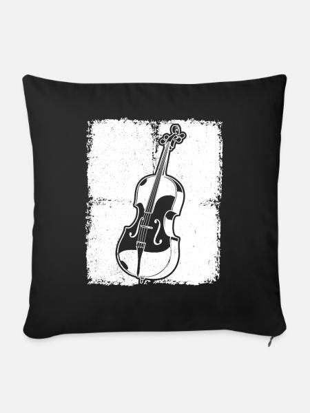 Cello Cellospieler Cellist - Sofakissenbezug 45 x 45 cm - Schwarz