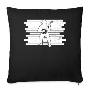 Banjo Banjo player Banjoist - Sofa pillowcase 17,3'' x 17,3'' (45 x 45 cm) - black - Front