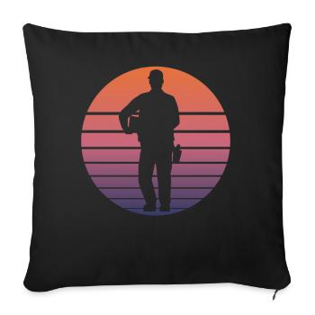 Postman Courier Postman Retro Gift - Sofa pillowcase 17,3'' x 17,3'' (45 x 45 cm) - black - Front