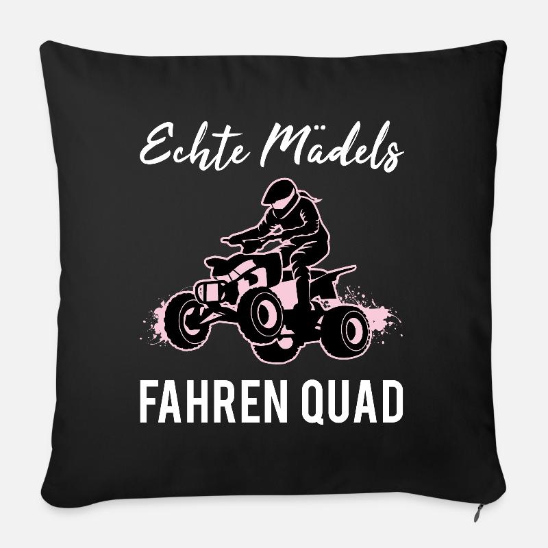 Quad Fahrer Mädchen Spruch Geschenk - Sofakissenbezug 45 x 45 cm - Schwarz