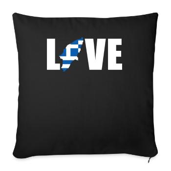 Rhodes Map Greek Island Holiday Gift - Sofa pillowcase 17,3'' x 17,3'' (45 x 45 cm) - black - Front