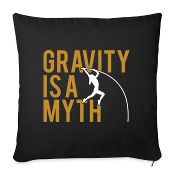 Funny Gravity Is A Myth For Pole Vault Athletes - Sofa pillowcase 17,3'' x 17,3'' (45 x 45 cm) - black - Front
