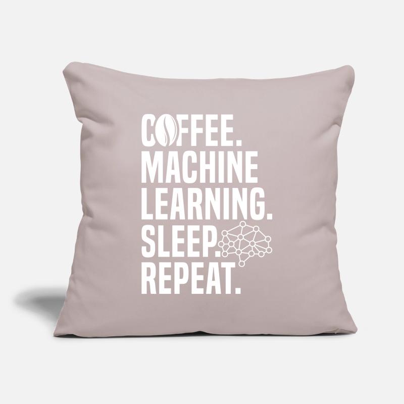 Coffee Machine Learning Sleep Repeat For Machine L Sofa pillowcase 17,3'' x 17,3'' (45 x 45 cm)