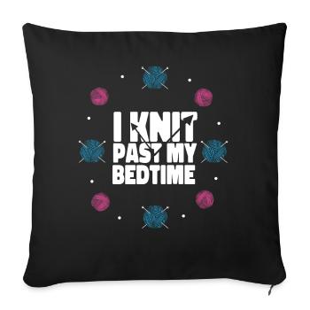 Knitting Knitter I Knit Past My - Sofakissenbezug 45 x 45 cm - Schwarz - Vorne