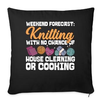 Knitting Knitter Weekend Forecast: - Sofa pillowcase 17,3'' x 17,3'' (45 x 45 cm) - black - Front