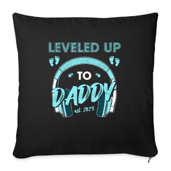 Nivelé jusqu’à papa est. 2023 - Housse de coussin décorative 45 x 45 cm - noir - Devant