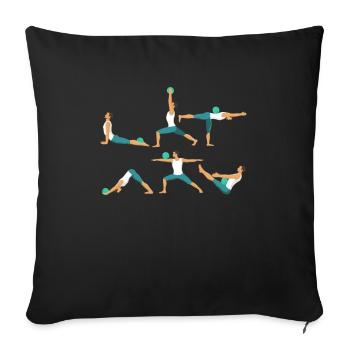 Yoga Bowling Meditation Bowler Does Yoga Exercises - Sofa pillowcase 17,3'' x 17,3'' (45 x 45 cm) - black - Front
