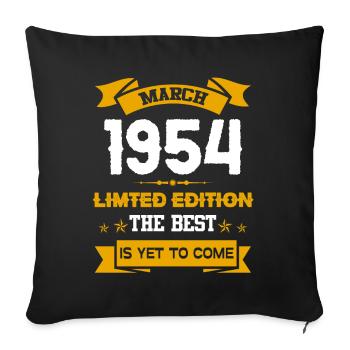 März 1954 Geburtstagsgeschenk - Sofakissenbezug 45 x 45 cm - Schwarz - Vorne