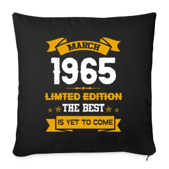 März 1965 Geburtstagsgeschenk - Sofakissenbezug 45 x 45 cm - Schwarz - Vorne