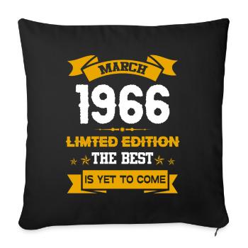 März 1966 Geburtstagsgeschenk - Sofakissenbezug 45 x 45 cm - Schwarz - Vorne
