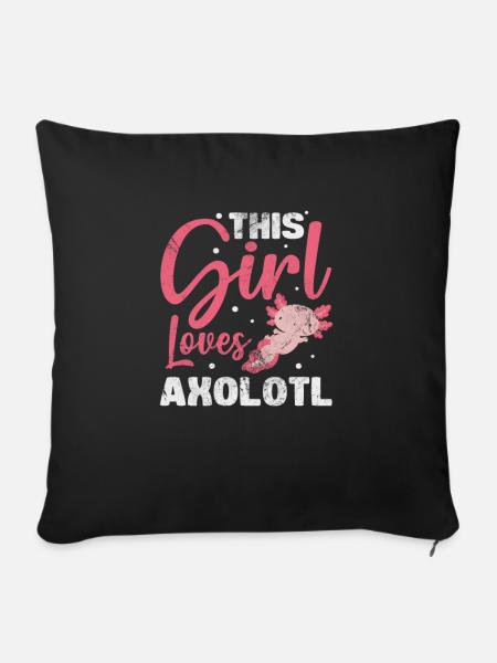 Axolotl Wassertier Wasser Geschenk - Sofakissenbezug 45 x 45 cm - Schwarz